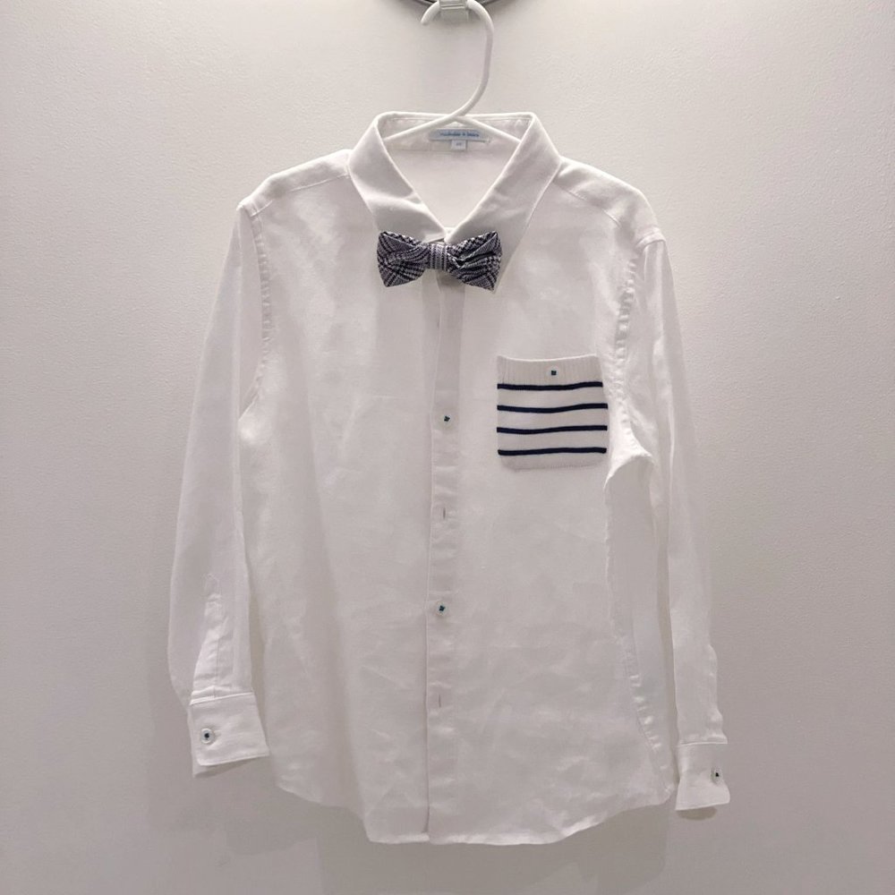 Nicolas & Bears Classics White Cotton Shirt with Bow Tie